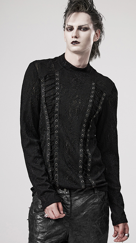 Haut jacquard à laçages