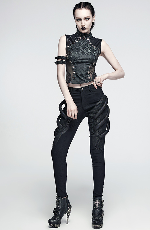 Débardeur serpent à gros oeillets