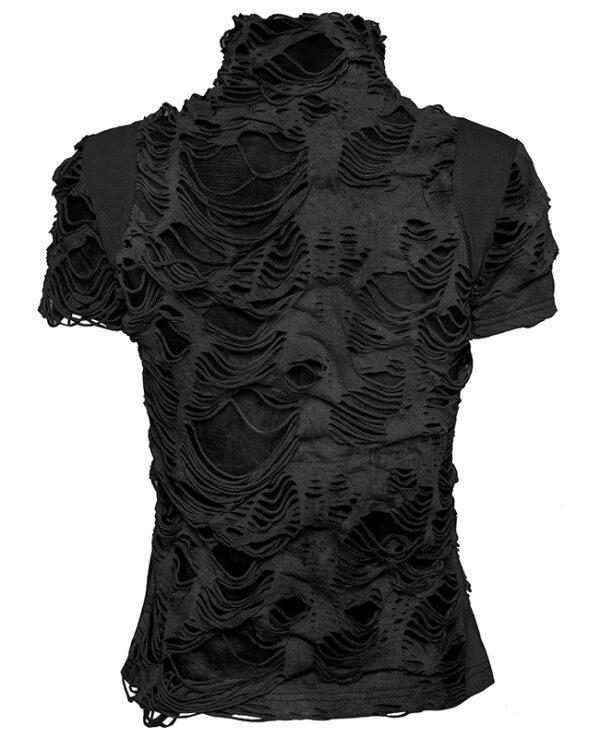 T-shirt destroy zippé Noir