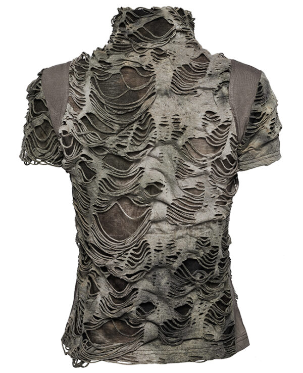 T-shirt destroy zippé Kaki T-shirt destroy zippé Kaki