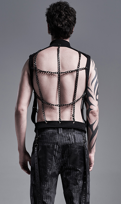 Gilet à grosses chaînes croisées