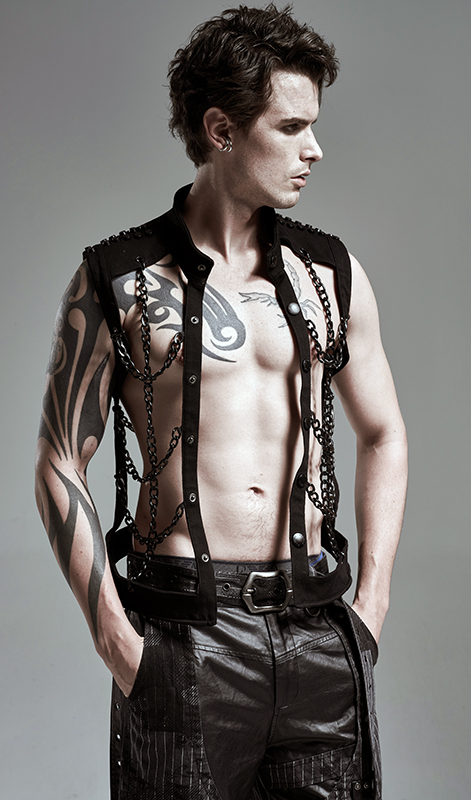 Gilet à grosses chaînes croisées