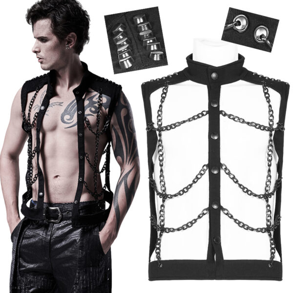 Gilet à grosses chaînes croisées