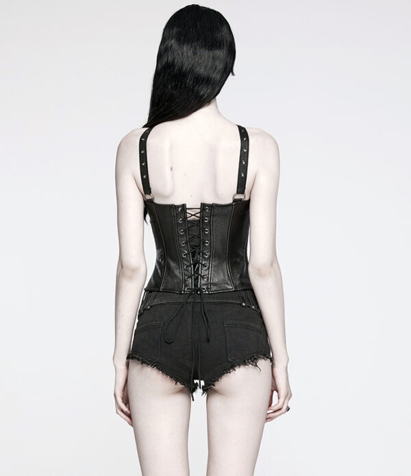 Top corset en faux cuir