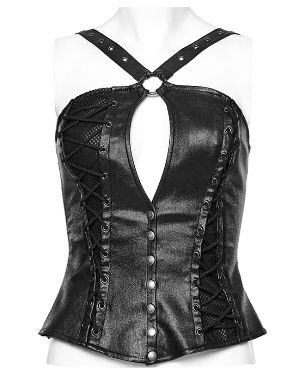 Top corset en faux cuir