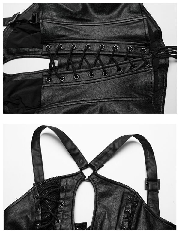 Top corset en faux cuir