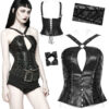 Top corset en faux cuir