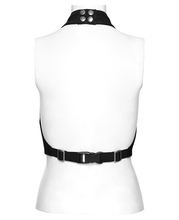 Top dos nu lacé à effet déchiré Noir