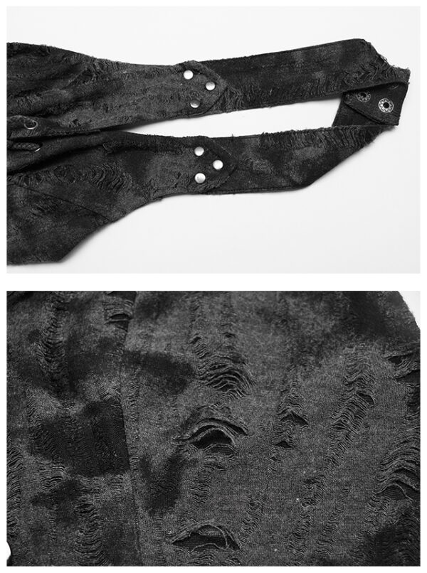 Top dos nu lacé à effet déchiré Gris