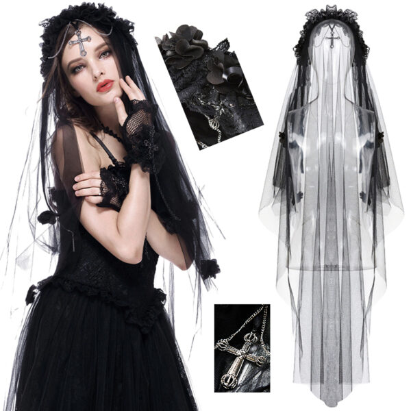 Voile de mariée à chaîne et croix