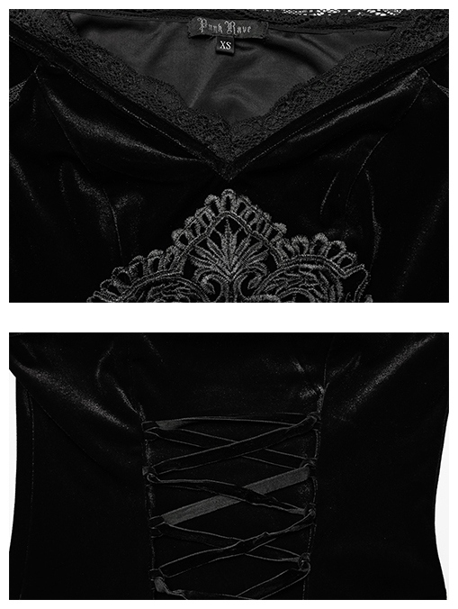 Robe de mariée sirène en velours noir à broderie