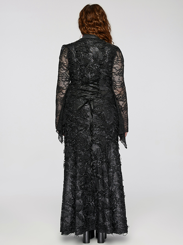 Robe de mariée destroy à dentelle et jabot