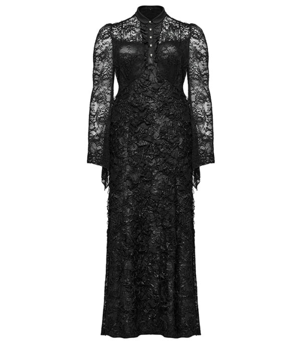 Robe de mariée destroy à dentelle et jabot