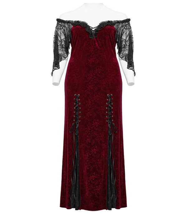 Robe de mariée sirène en velours jacquard rouge