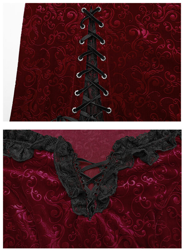 Robe de mariée sirène en velours jacquard rouge