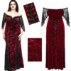 Robe de mariée sirène en velours jacquard rouge