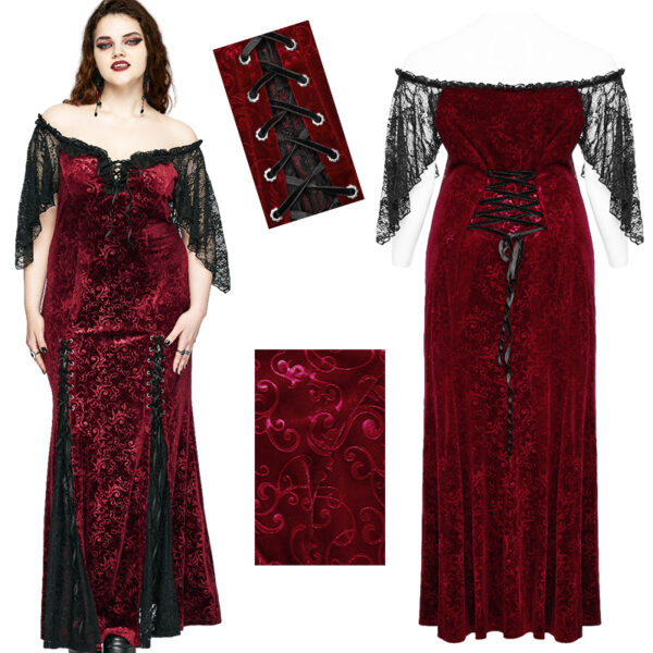 Robe de mariée sirène en velours jacquard rouge