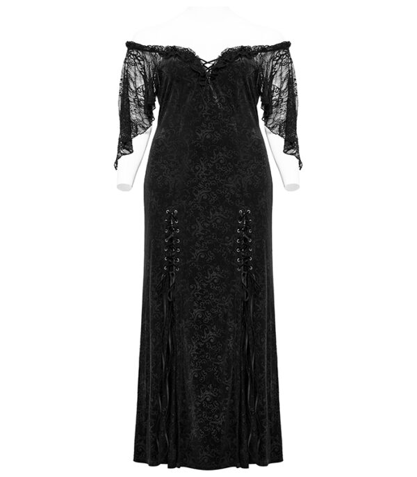 Robe de mariée sirène en velours jacquard noir