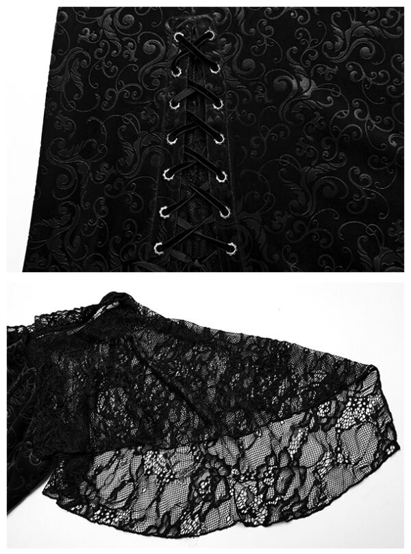 Robe de mariée sirène en velours jacquard noir