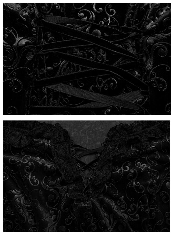 Robe de mariée sirène en velours jacquard noir