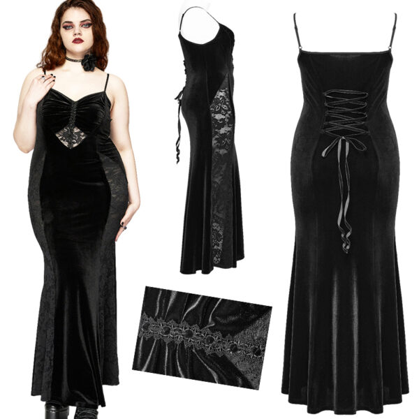 Robe sirène en velours et dentelle Robe sirène en velours et dentelle