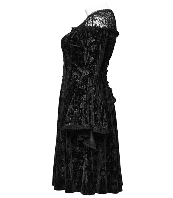 Robe évasée en velours à roses noires Robe évasée en velours à roses noires