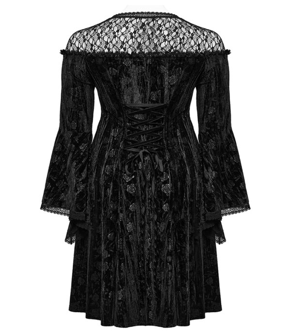 Robe évasée en velours à roses noires Robe évasée en velours à roses noires