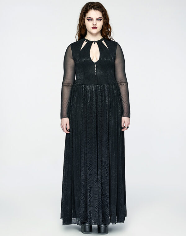 Robe longue à dentelle toile d’araignée et crânes Robe longue à dentelle toile d’araignée et crânes