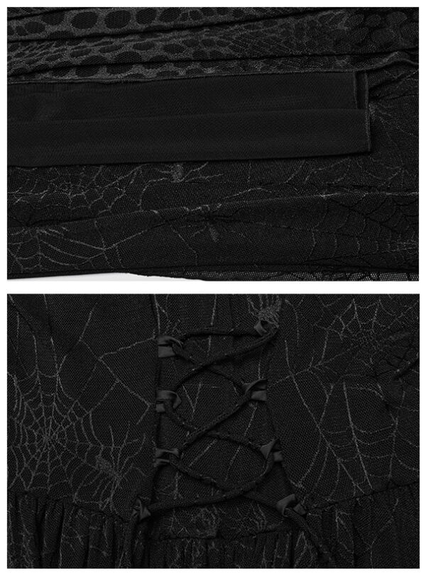 Robe longue à dentelle toile d’araignée et crânes Robe longue à dentelle toile d’araignée et crânes