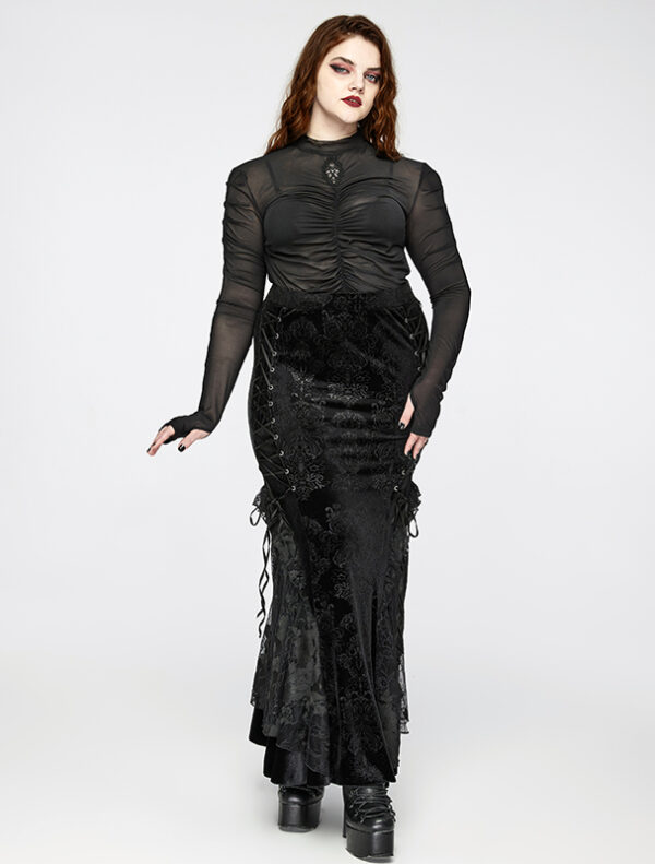 Haut en voilage brodé à fronces