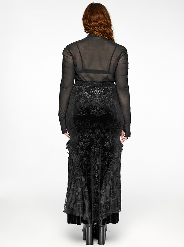 Haut en voilage brodé à fronces