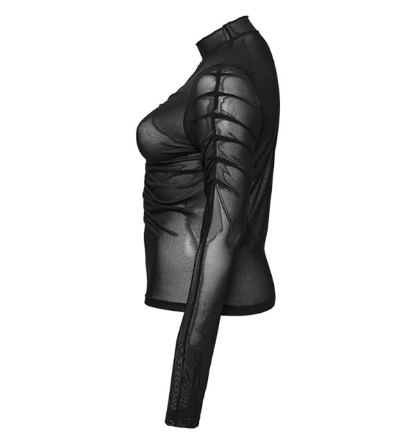 Haut en voilage brodé à fronces