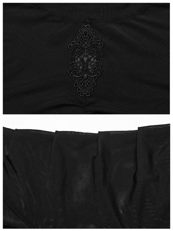 Haut en voilage brodé à fronces