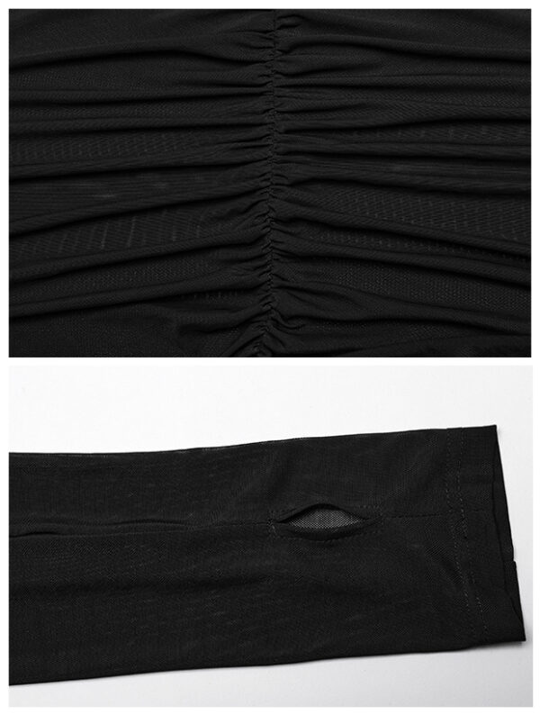 Haut en voilage brodé à fronces