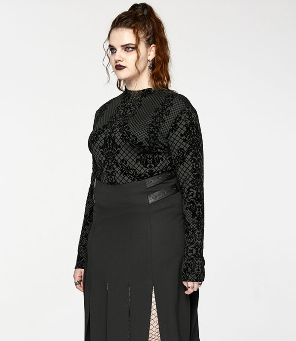 Haut à motif dentelle en velours