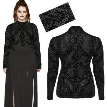 Haut à motif dentelle en velours Haut à motif dentelle en velours