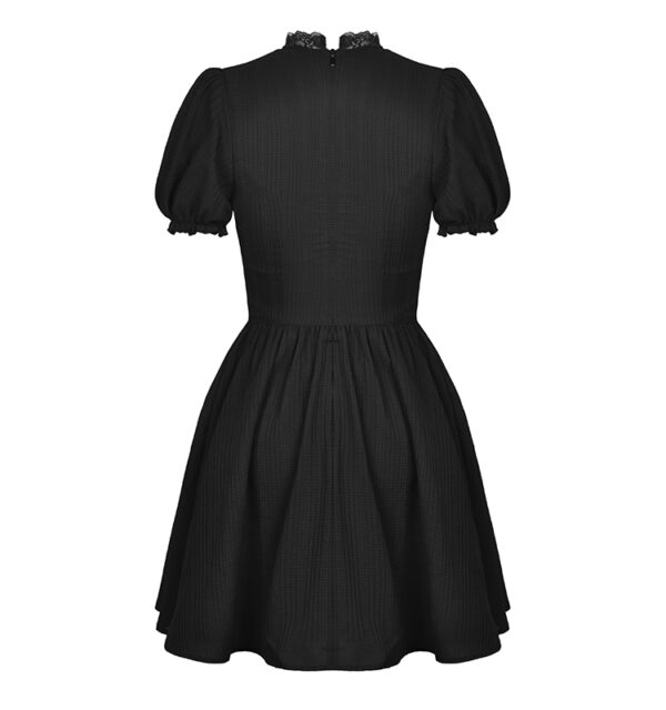 Robe évasée jacquard à dentelle et croix