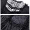 Robe évasée jacquard à dentelle et croix