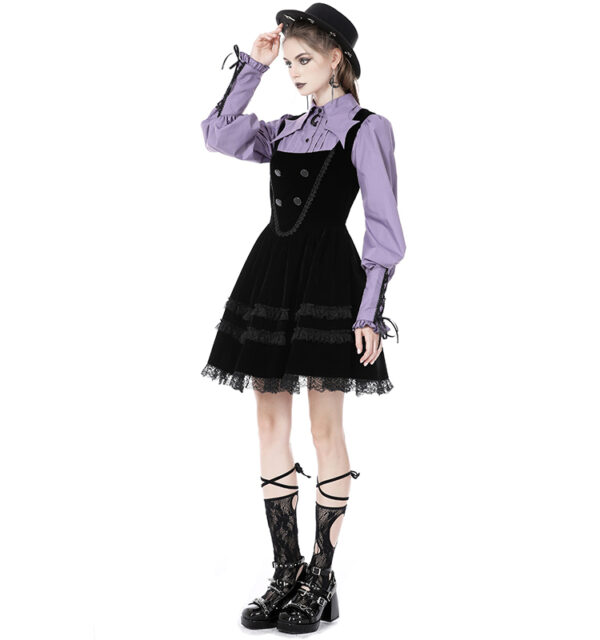 Robe évasée à bretelles en velours Robe évasée à bretelles en velours