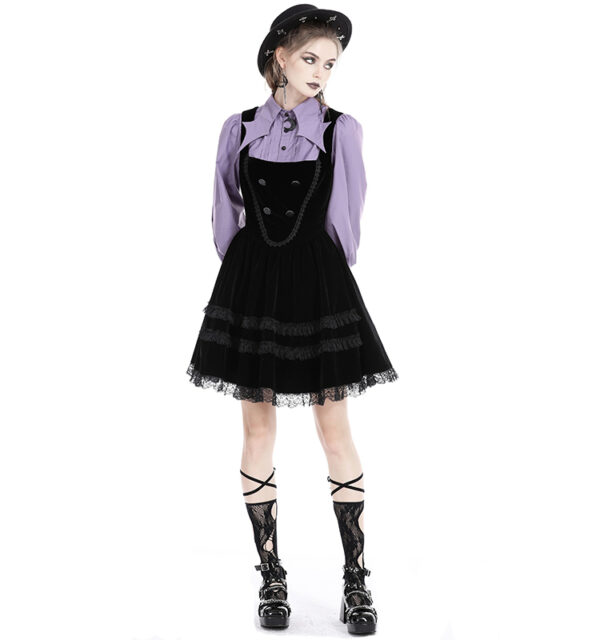 Robe évasée à bretelles en velours Robe évasée à bretelles en velours