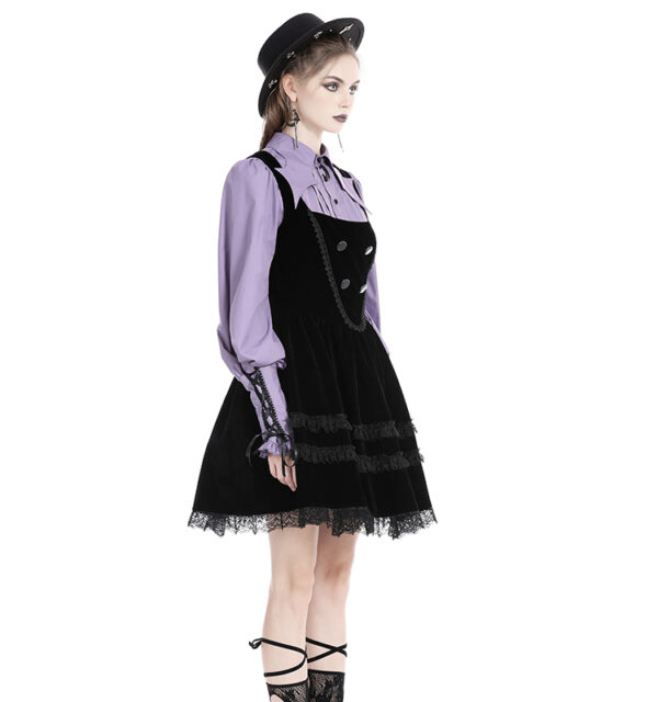 Robe évasée à bretelles en velours Robe évasée à bretelles en velours