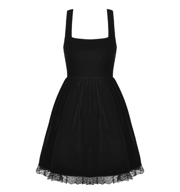 Robe évasée à bretelles en velours Robe évasée à bretelles en velours