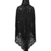 Cape à capuche en dentelle