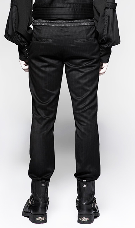 Pantalon de costume rayé à ceinture plissée Pantalon de costume rayé à ceinture plissée