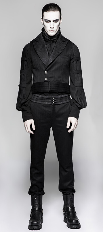 Pantalon de costume rayé à ceinture plissée Pantalon de costume rayé à ceinture plissée