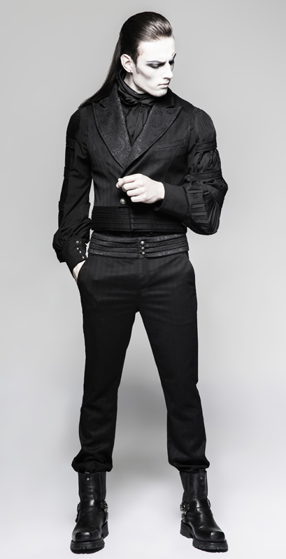 Pantalon de costume rayé à ceinture plissée Pantalon de costume rayé à ceinture plissée