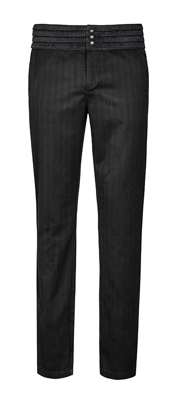 Pantalon de costume rayé à ceinture plissée Pantalon de costume rayé à ceinture plissée