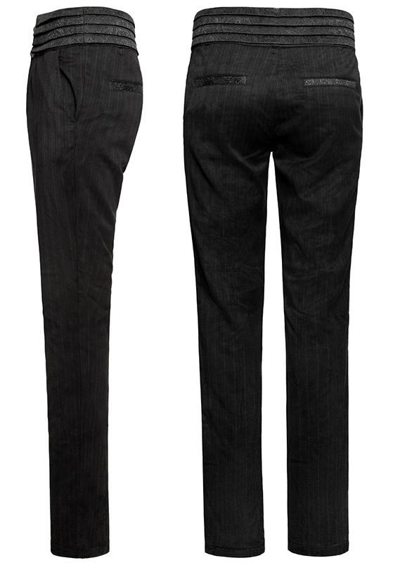 Pantalon de costume rayé à ceinture plissée Pantalon de costume rayé à ceinture plissée