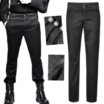 Pantalon de costume rayé à ceinture plissée Pantalon de costume rayé à ceinture plissée