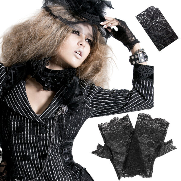 Mitaines en dentelle noire Mitaines en dentelle noire